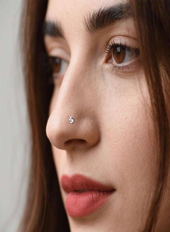 iejsbhrp 8PCS G23 Titanium Nose Rings Studs - 20G Nose Screw Studs Silver Diamond Cubic Zirconia Corkscrew Rings Hypoallergenic Piercing Jewerly for Women Men 1.5mm 2mm 2.5mm 3mm - Image 5